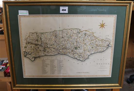 Map of Sussex and Sussex extract